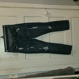 Express Women's Dark Distressed Jeans